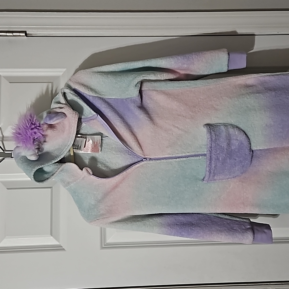 H & M one piece zip up unicorn hoodie fleece